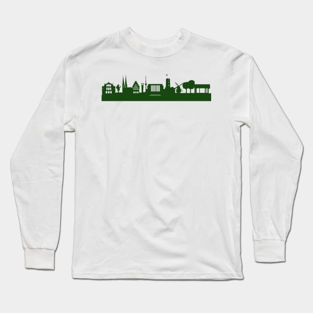 BIELEFELD skyline in forest green Long Sleeve T-Shirt by 44spaces